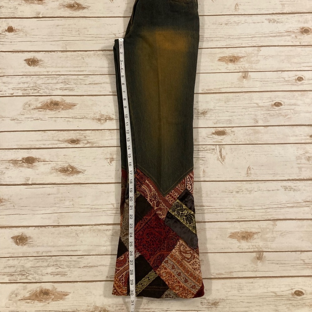 Rene Derhy Vintage Boho Patchwork Jeans Women’s Size 8 Hippie 90s Festival Pants - Picture 5 of 14